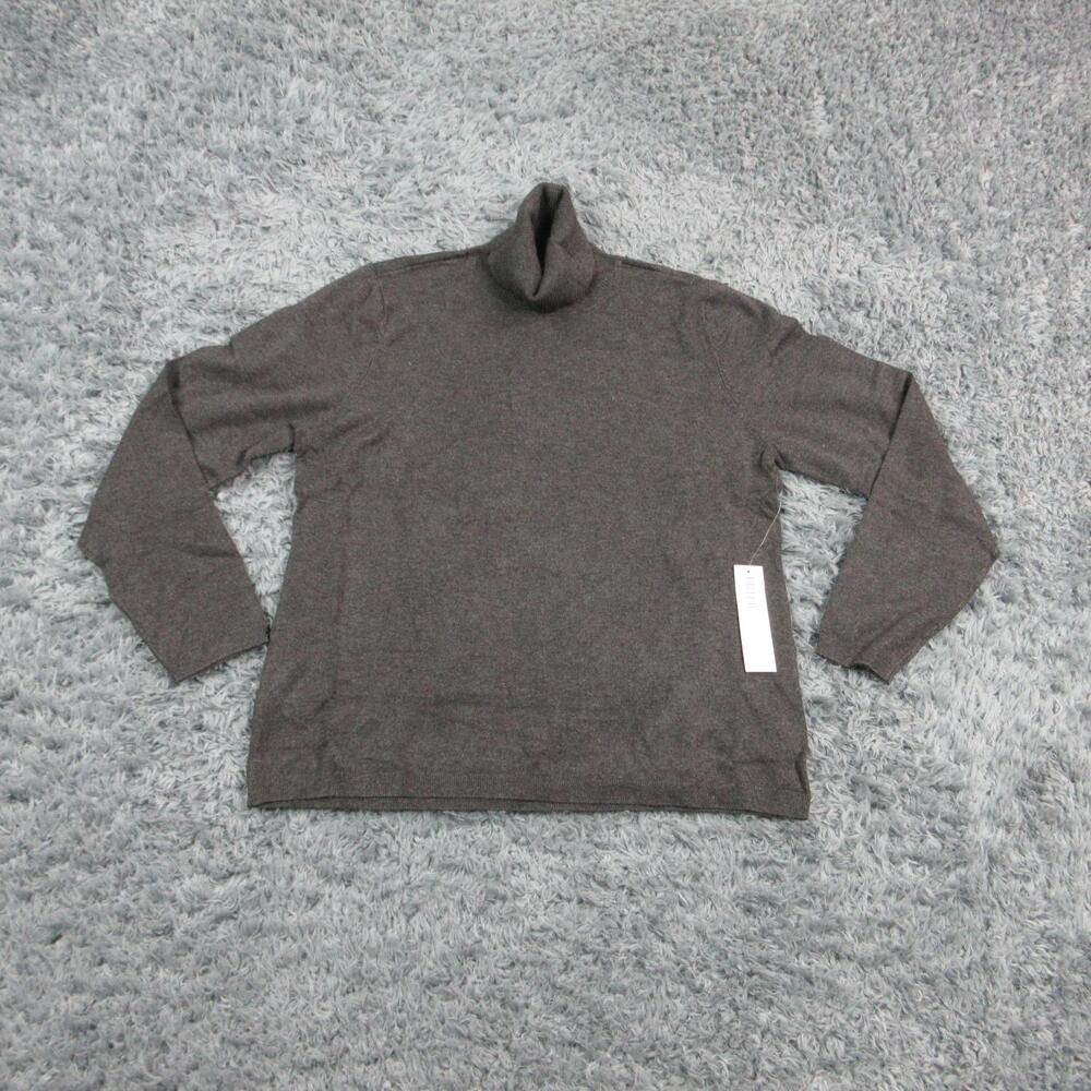 Chico's Sweater Pullover Womens 1 Gray Turtleneck Ashlan Relaxed Lightweight NWT